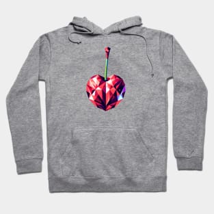 Geometric Cherry Delight: Vibrant Polygon Art Hoodie